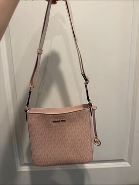 Michael Kors Blush Pink Signature Crossbody with Gold Hardware